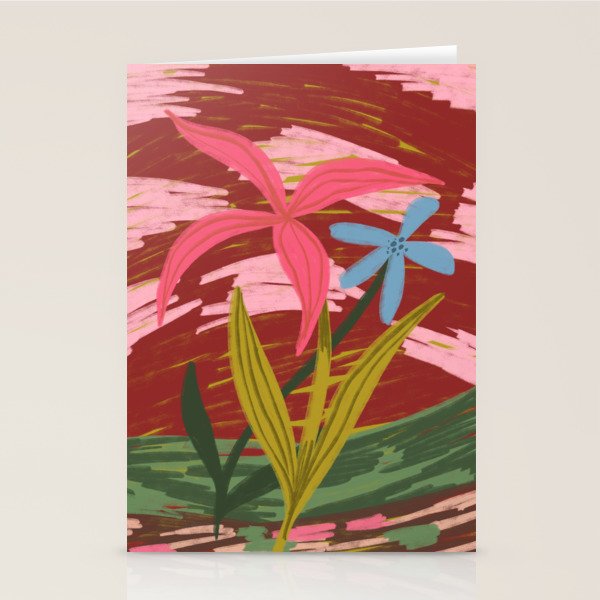 Expressionist Lilly Flowers  Stationery Card Gallery Image 1