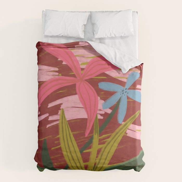 Expressionist Lilly Flowers  Duvet Cover Gallery Image 6