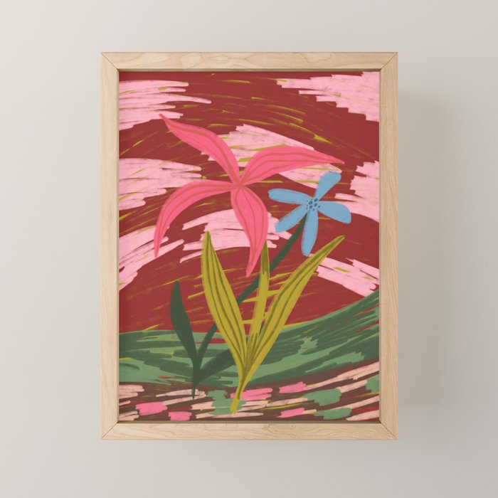 Expressionist Lilly Flowers  Mini Art Print Gallery Image 1