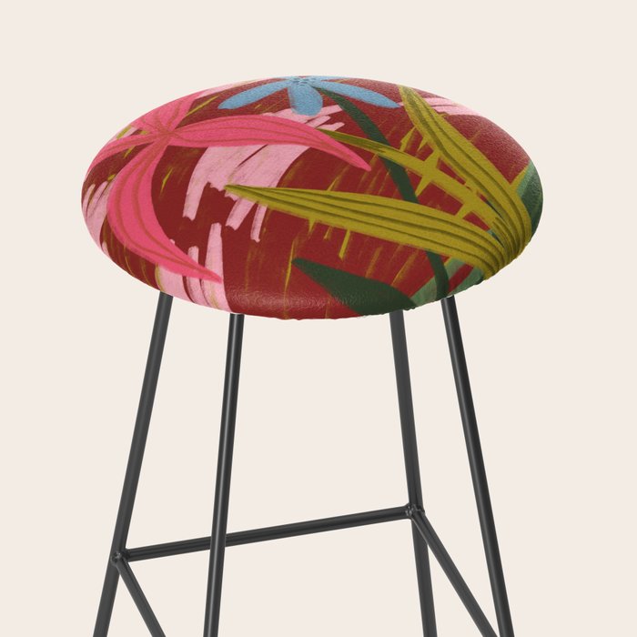 Expressionist Lilly Flowers  Stool Gallery Image 2
