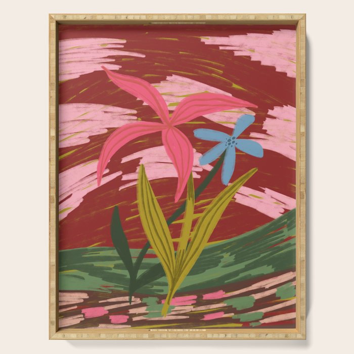 Expressionist Lilly Flowers  Serving Tray Gallery Image 1