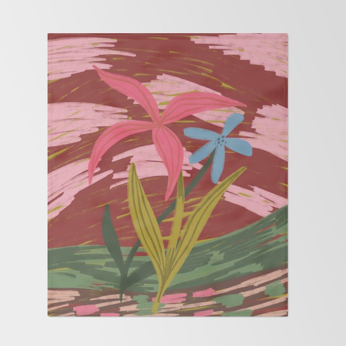 Expressionist Lilly Flowers  Throw Blanket Gallery Image 2