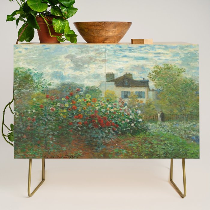 Claude Monet The Artist's Garden In Argenteuil A Corner Of The Garden With Dahlias 1873 Credenza Gallery Image 1