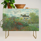 Claude Monet The Artist's Garden In Argenteuil A Corner Of The Garden With Dahlias 1873 Credenza Gallery Image 1