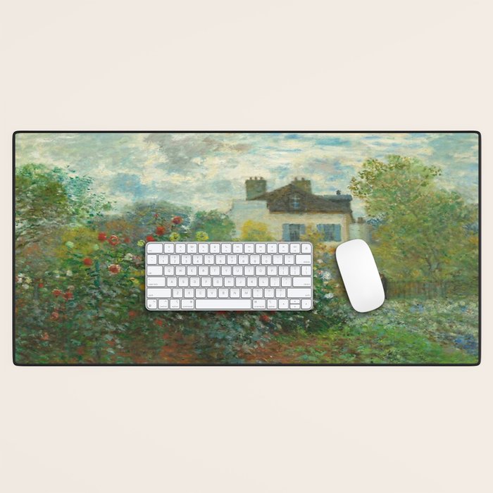 Claude Monet The Artist's Garden In Argenteuil A Corner Of The Garden With Dahlias 1873 Desk Mat Gallery Image 1