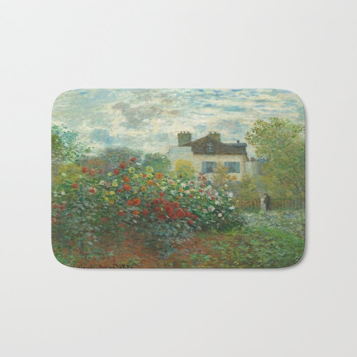 Claude Monet The Artist's Garden In Argenteuil A Corner Of The Garden With Dahlias 1873 Bath Mat Gallery Image 1