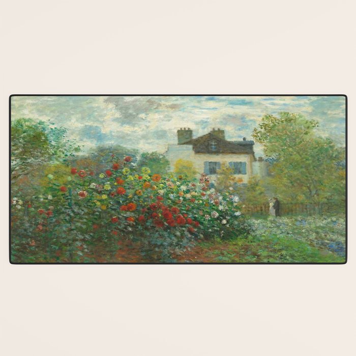 Claude Monet The Artist's Garden In Argenteuil A Corner Of The Garden With Dahlias 1873 Desk Mat Gallery Image 3