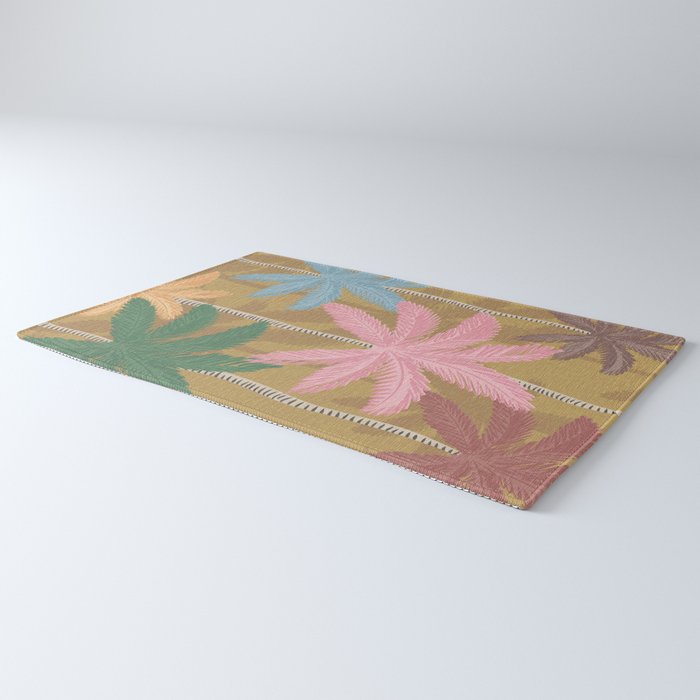 Retro Palm Springs Chic Botanicals - Golden Ochre Rug Gallery Image 3