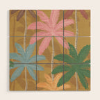 Retro Palm Springs Chic Botanicals - Golden Ochre Wood Wall Art Gallery Image 1