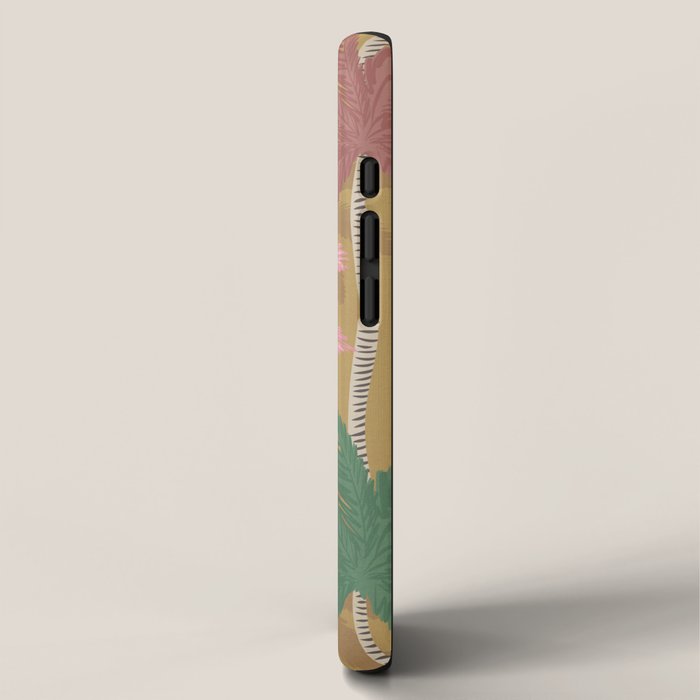 Retro Palm Springs Chic Botanicals - Golden Ochre iPhone Case Gallery Image 2