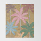 Retro Palm Springs Chic Botanicals - Golden Ochre Throw Blanket Gallery Image 2