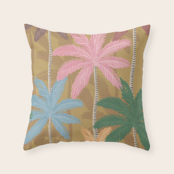 Retro Palm Springs Chic Botanicals - Golden Ochre Throw Pillow Gallery Image 6