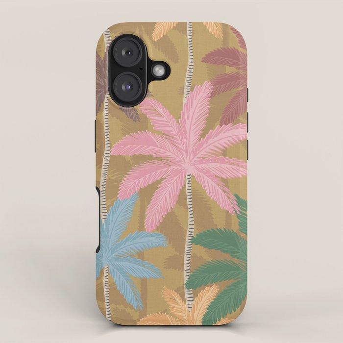 Retro Palm Springs Chic Botanicals - Golden Ochre iPhone Case Gallery Image 1