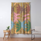 Retro Palm Springs Chic Botanicals - Golden Ochre Window Curtain Gallery Image 5