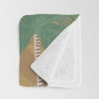 Retro Palm Springs Chic Botanicals - Golden Ochre Throw Blanket Gallery Image 3