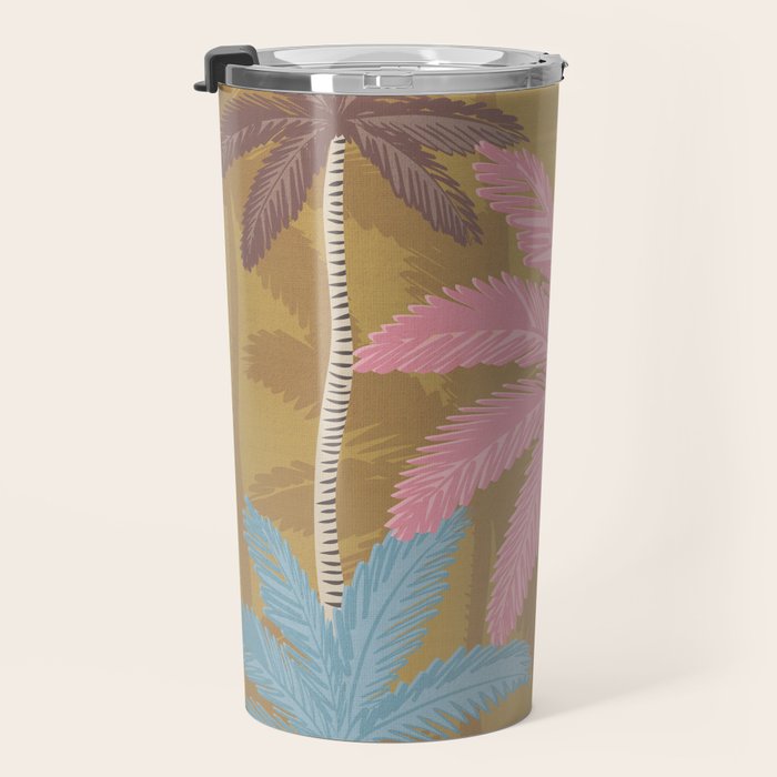 Retro Palm Springs Chic Botanicals - Golden Ochre Travel Mug Gallery Image 3