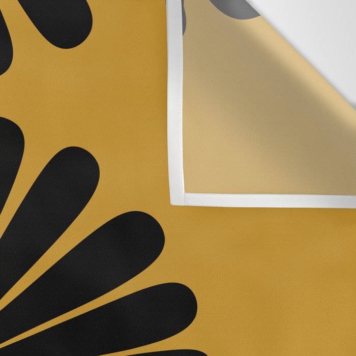 Retro Daisy Abstract VIII Golden Yellow Bold Floral Wall Tapestry Gallery Image 3