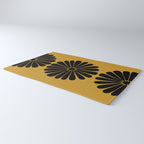Retro Daisy Abstract VIII Golden Yellow Bold Floral Rug Gallery Image 3