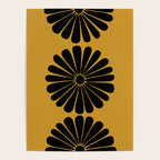 Retro Daisy Abstract VIII Golden Yellow Bold Floral Poster Gallery Image 4