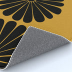 Retro Daisy Abstract VIII Golden Yellow Bold Floral Rug Gallery Image 4