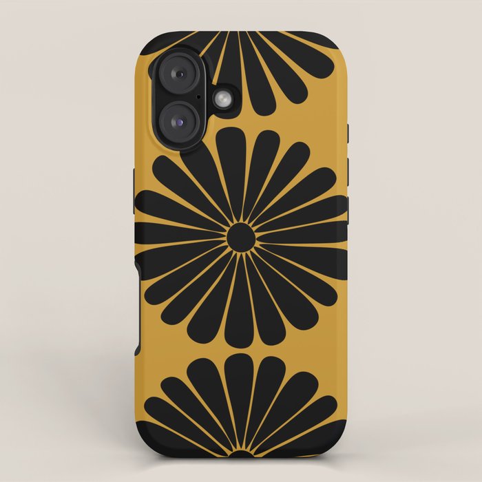 Retro Daisy Abstract VIII Golden Yellow Bold Floral iPhone Case Gallery Image 1