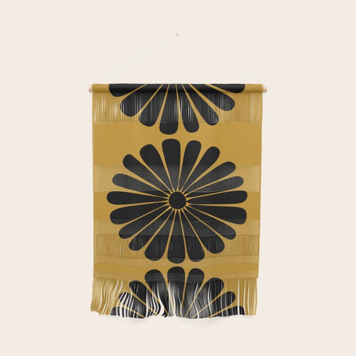 Retro Daisy Abstract VIII Golden Yellow Bold Floral Wall Hanging Gallery Image 1