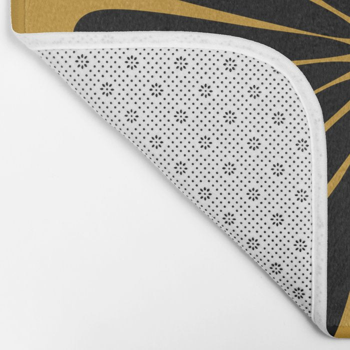Retro Daisy Abstract VIII Golden Yellow Bold Floral Bath Mat Gallery Image 2