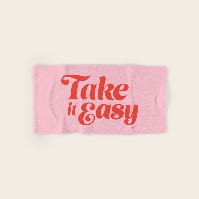 Take it Easy (Red/Pink Palette) Bath Towel Gallery Image 1