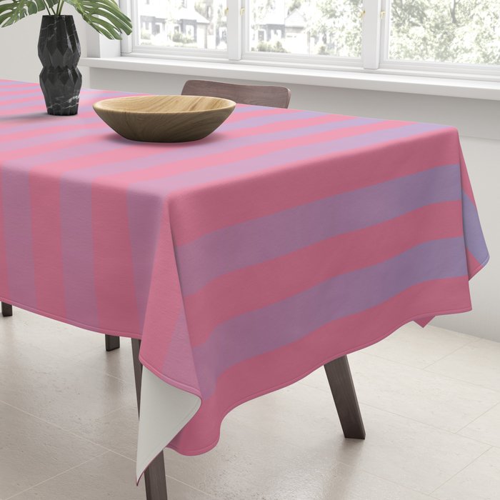 Dreamy Future Stripes in Gradient Pink and Ombre Blue Lavender Tablecloth Gallery Image 3