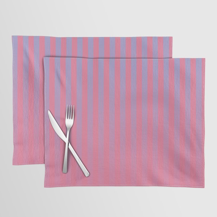 Dreamy Future Stripes in Gradient Pink and Ombre Blue Lavender Placemat Gallery Image 1