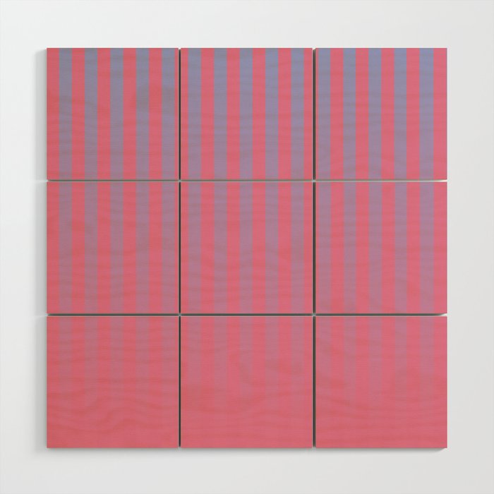 Dreamy Future Stripes in Gradient Pink and Ombre Blue Lavender Wood Wall Art Gallery Image 1