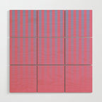 Dreamy Future Stripes in Gradient Pink and Ombre Blue Lavender Wood Wall Art Gallery Image 1
