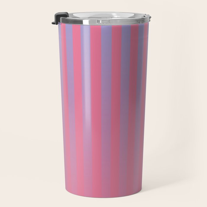 Dreamy Future Stripes in Gradient Pink and Ombre Blue Lavender Travel Mug Gallery Image 3