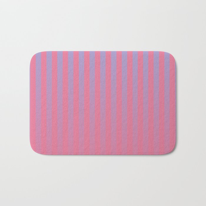 Dreamy Future Stripes in Gradient Pink and Ombre Blue Lavender Bath Mat Gallery Image 1