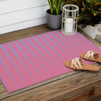 Dreamy Future Stripes in Gradient Pink and Ombre Blue Lavender Outdoor Rug Gallery Image 2