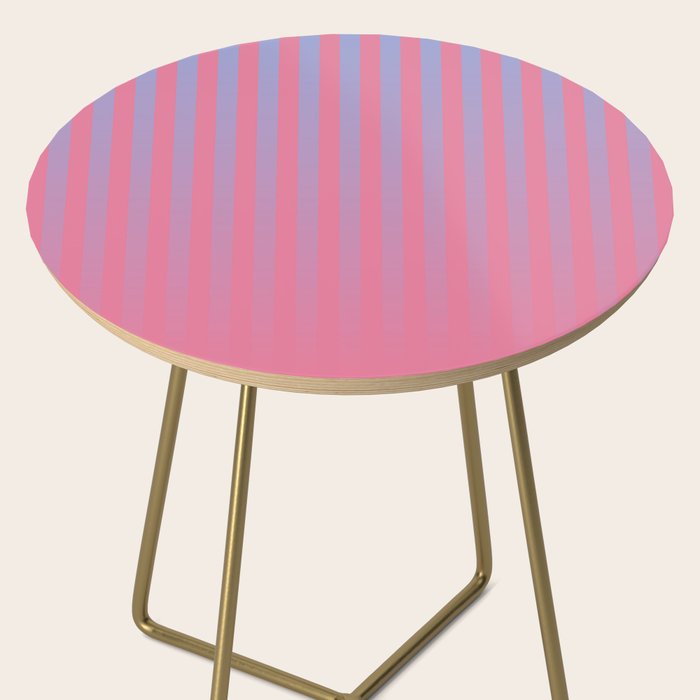 Dreamy Future Stripes in Gradient Pink and Ombre Blue Lavender Side Table Gallery Image 2