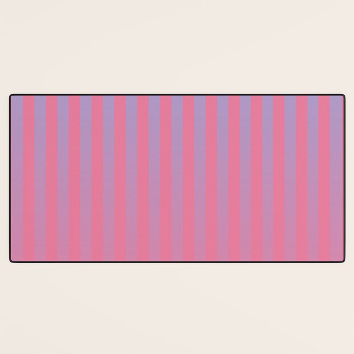 Dreamy Future Stripes in Gradient Pink and Ombre Blue Lavender Desk Mat Gallery Image 3
