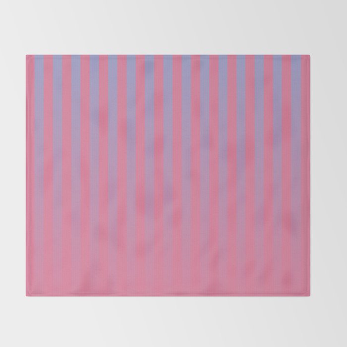 Dreamy Future Stripes in Gradient Pink and Ombre Blue Lavender Throw Blanket Gallery Image 2