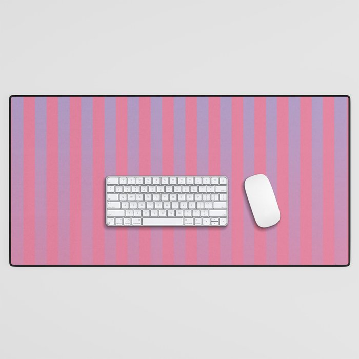 Dreamy Future Stripes in Gradient Pink and Ombre Blue Lavender Desk Mat Gallery Image 1