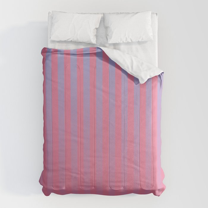 Dreamy Future Stripes in Gradient Pink and Ombre Blue Lavender Comforter Gallery Image 6