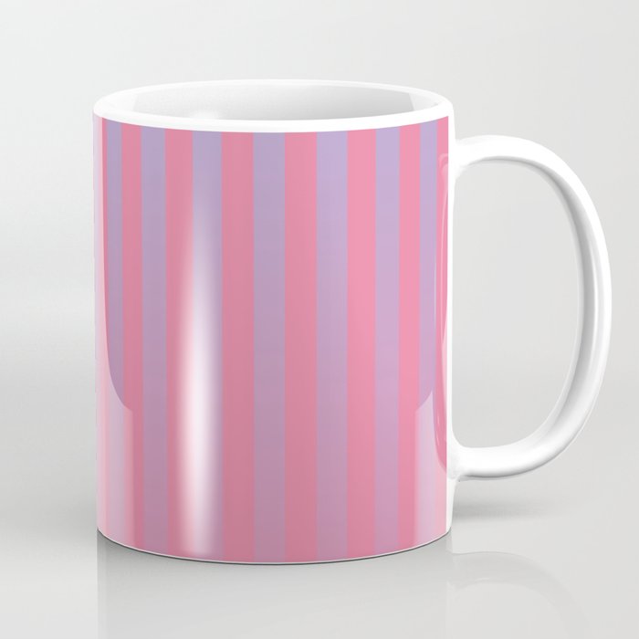 Dreamy Future Stripes in Gradient Pink and Ombre Blue Lavender Coffee Mug Gallery Image 1