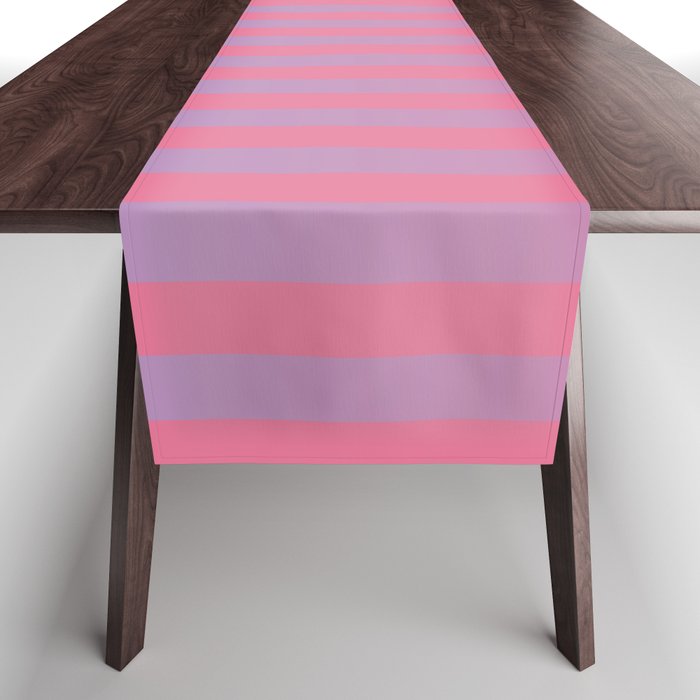 Dreamy Future Stripes in Gradient Pink and Ombre Blue Lavender Table Runner Gallery Image 1
