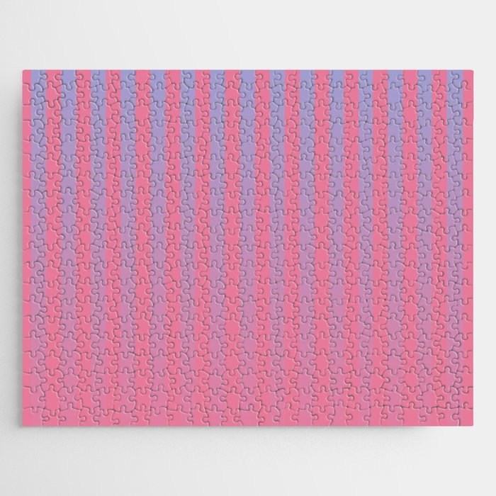 Dreamy Future Stripes in Gradient Pink and Ombre Blue Lavender Jigsaw Puzzle Gallery Image 1