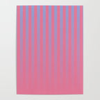 Dreamy Future Stripes in Gradient Pink and Ombre Blue Lavender Poster Gallery Image 4