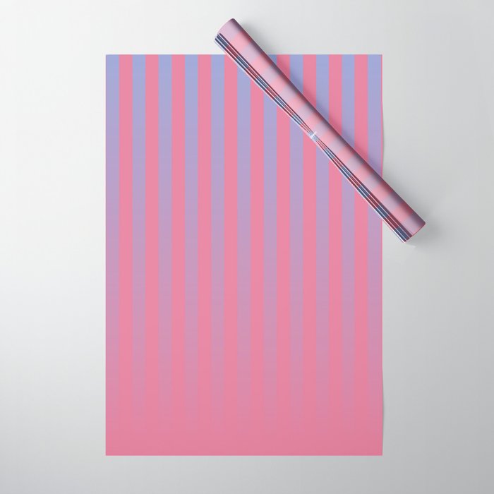 Dreamy Future Stripes in Gradient Pink and Ombre Blue Lavender Wrapping Paper Gallery Image 1