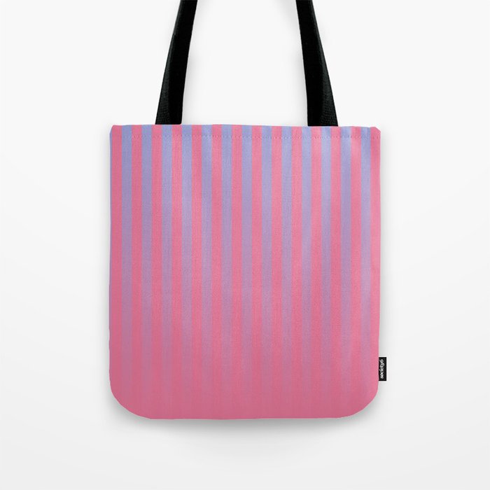 Dreamy Future Stripes in Gradient Pink and Ombre Blue Lavender Tote Bag Gallery Image 1
