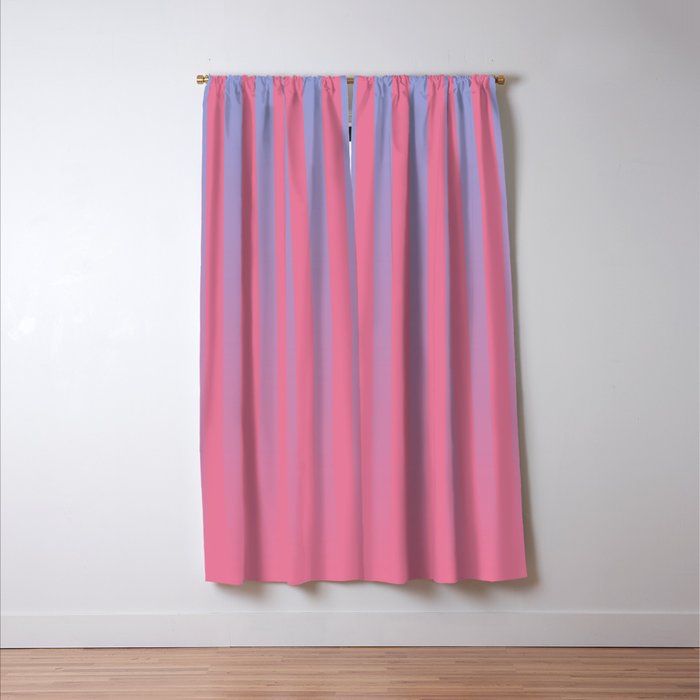 Dreamy Future Stripes in Gradient Pink and Ombre Blue Lavender Window Curtain Gallery Image 3