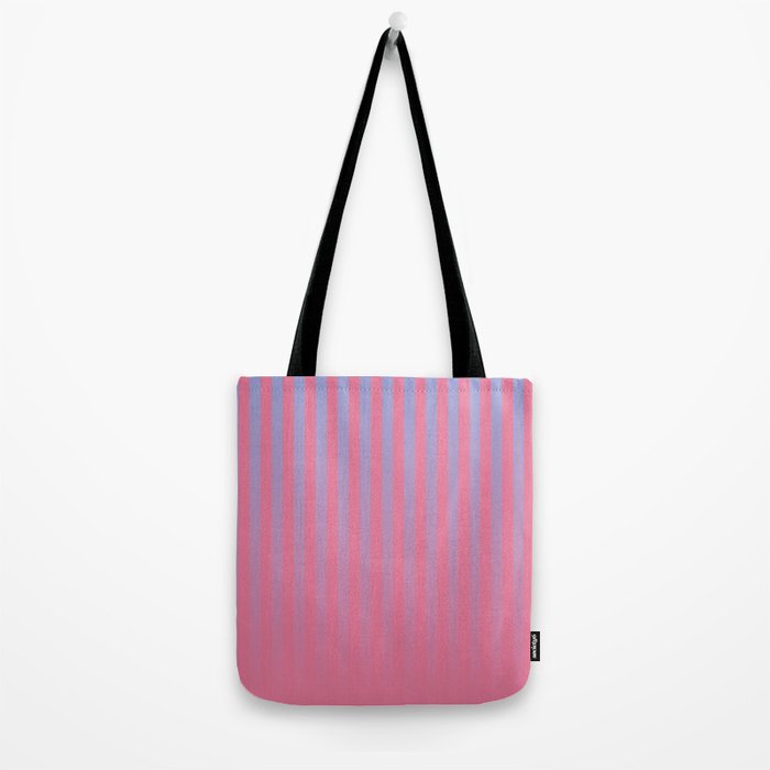Dreamy Future Stripes in Gradient Pink and Ombre Blue Lavender Tote Bag Gallery Image 2