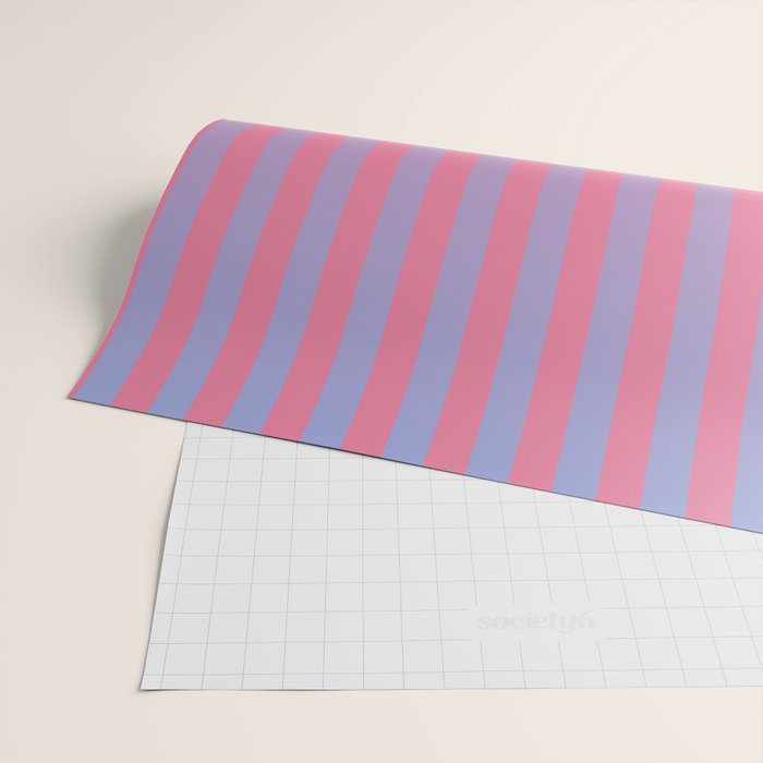 Dreamy Future Stripes in Gradient Pink and Ombre Blue Lavender Wrapping Paper Gallery Image 2