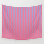 Dreamy Future Stripes in Gradient Pink and Ombre Blue Lavender Wall Tapestry Gallery Image 4